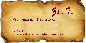 Zsigmond Tavaszka névjegykártya